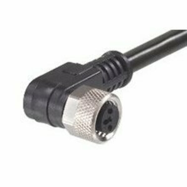 Woodhead Nano-Change (M8) Single-Ended Cordset With Knurled Hexnut, 3 Pole 403001B41M100